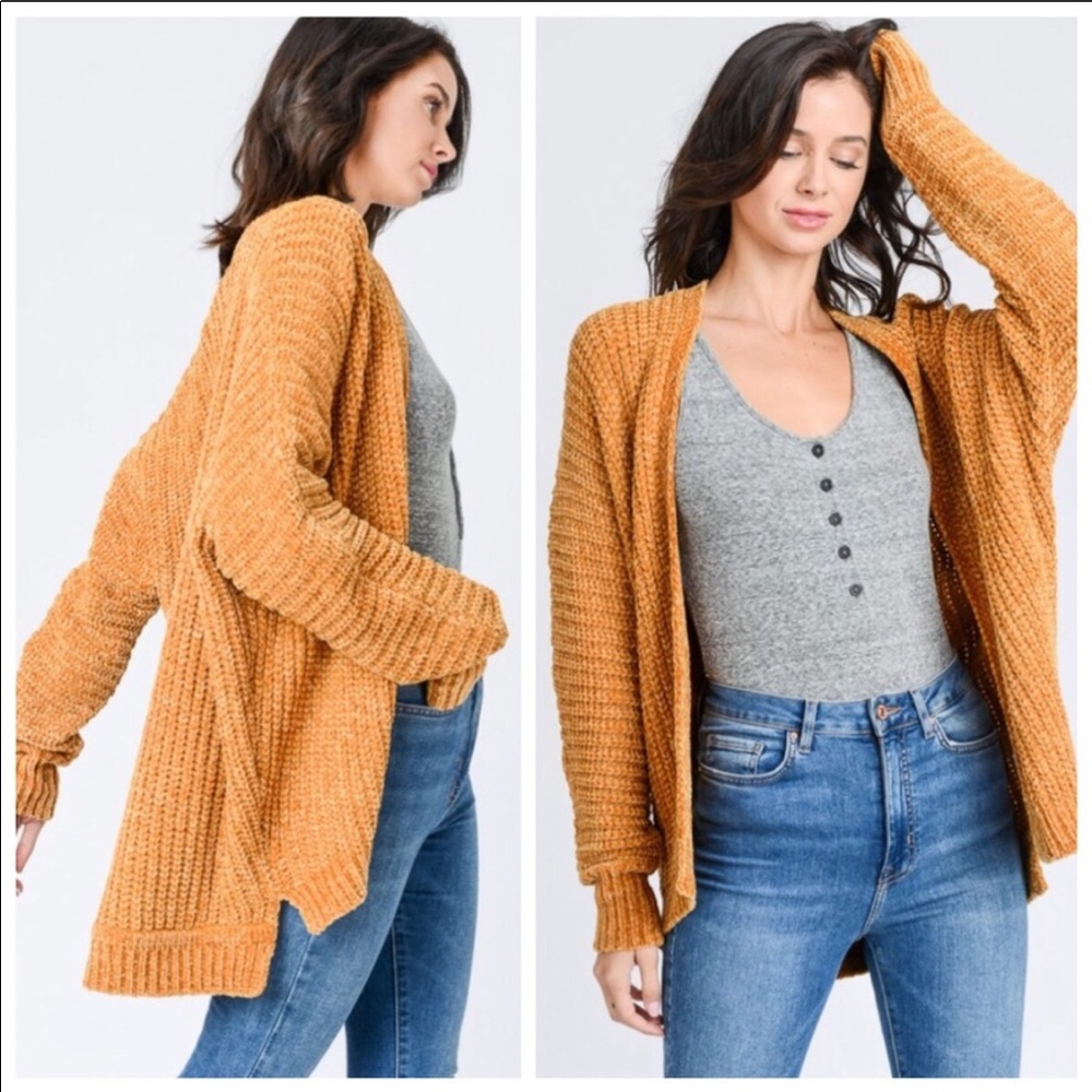 ⚡️Mustard Chenille Cardigan - Picture 4 of 5